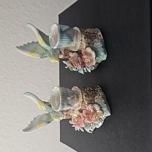 Vintage Birds Set Of Two. Hand Painted Porcelain.